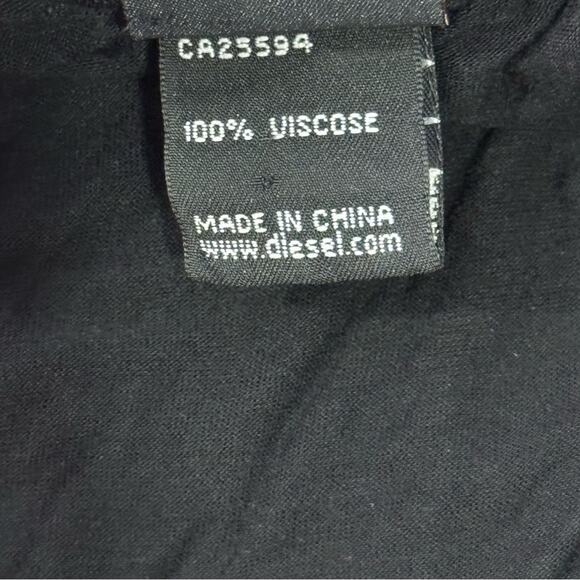 🍁 Diesel Women's Low High Fit and Flare Knee Length Skirt Asymmetrical Hem Black - Picture 11 of 15